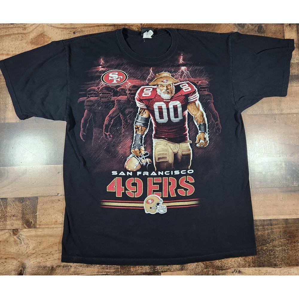 Vintage San Francisco 49ers Shirt Mens Large Black Y2K Graphic Lightning NFL